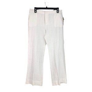 Linen Wide Leg Pants White Sz 16 Sigrid Olsen Signature Brand $129 MSRP